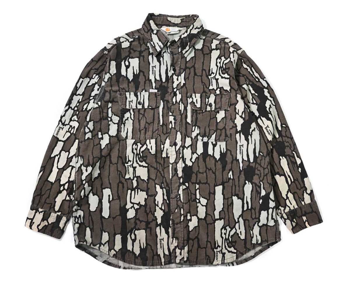 画像1: 80-90s Used Carhartt Trebark Chamois Shirt made in USA (1)
