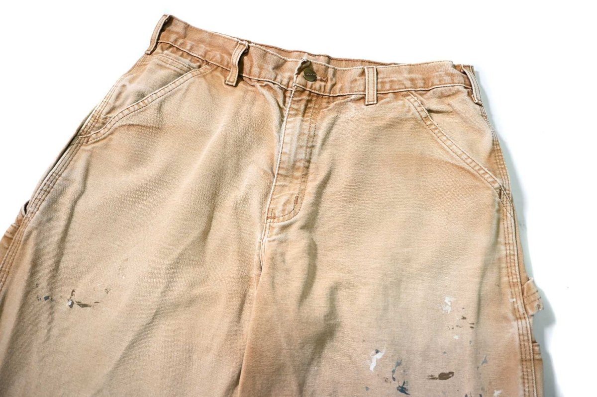 画像2: 17' Used Carhartt Duck Carpenter Pants Brown カーハート (2)