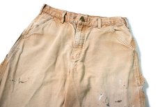 画像2: 17' Used Carhartt Duck Carpenter Pants Brown カーハート (2)