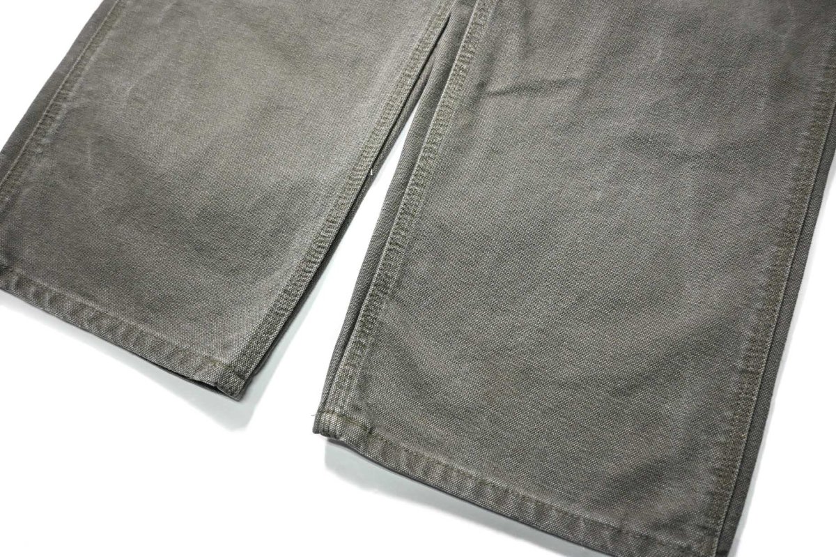 画像3: 16' Used Carhartt Duck Carpenter Pants Moss カーハート (3)