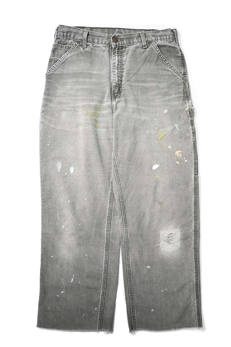 画像1: 03' Used Carhartt Duck Carpenter Pants Moss カーハート (1)
