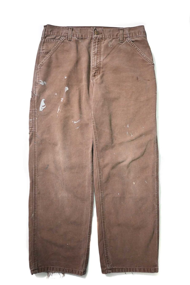 画像1: 02' Used Carhartt Duck Carpenter Pants Chestnut カーハート (1)