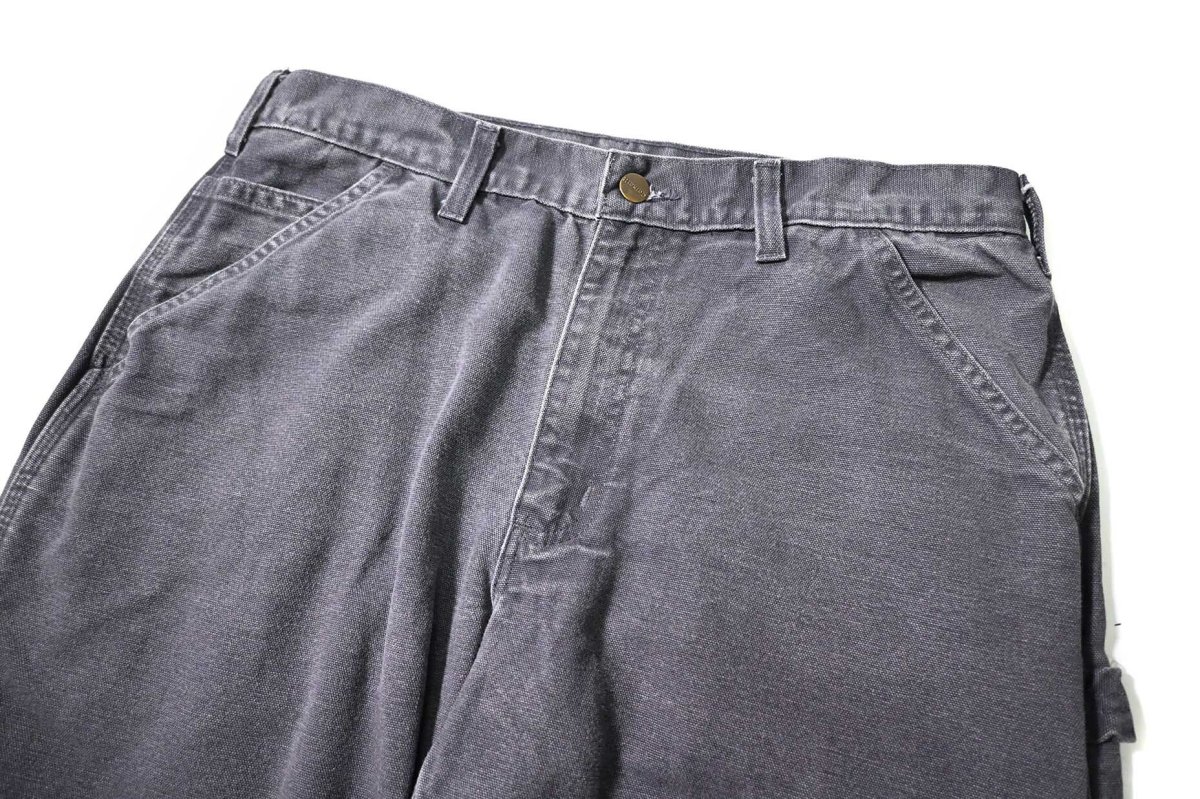 画像2: 11' Used Carhartt Duck Carpenter Pants Petrol Blue カーハート (2)