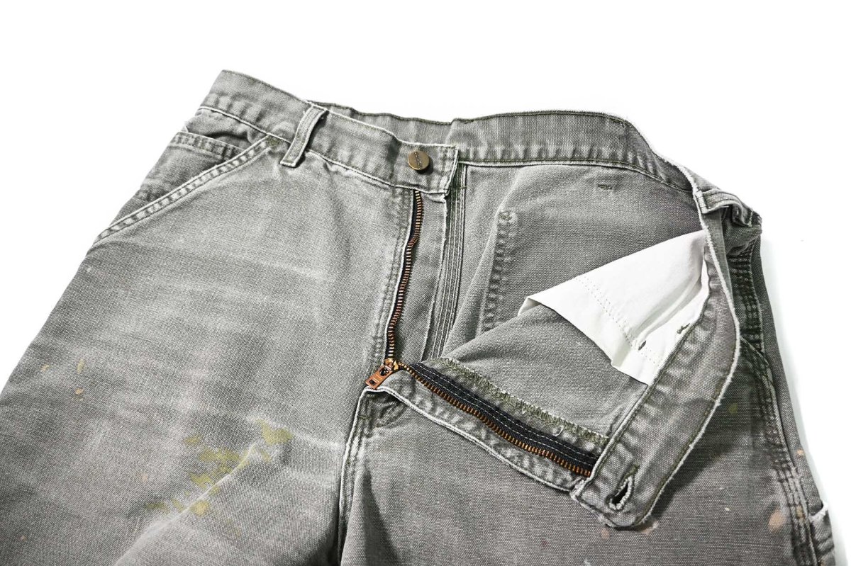 画像5: 03' Used Carhartt Duck Carpenter Pants Moss カーハート (5)