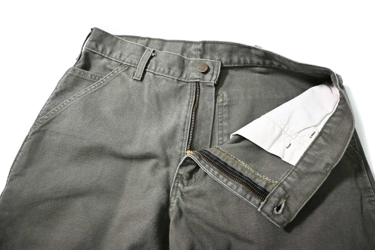 画像6: 16' Used Carhartt Duck Carpenter Pants Moss カーハート (6)