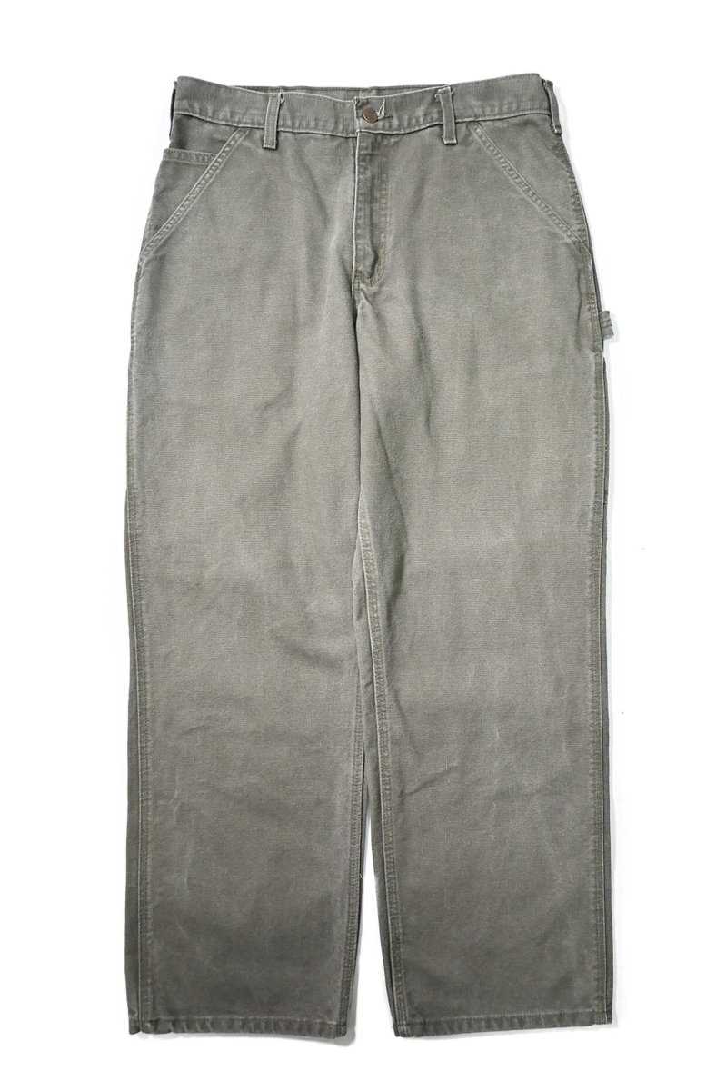 画像1: 16' Used Carhartt Duck Carpenter Pants Moss カーハート (1)