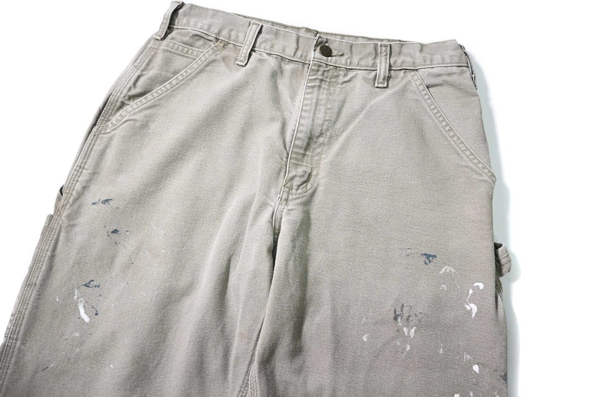 画像2: 07' Used Carhartt Duck Carpenter Pants Desert カーハート (2)