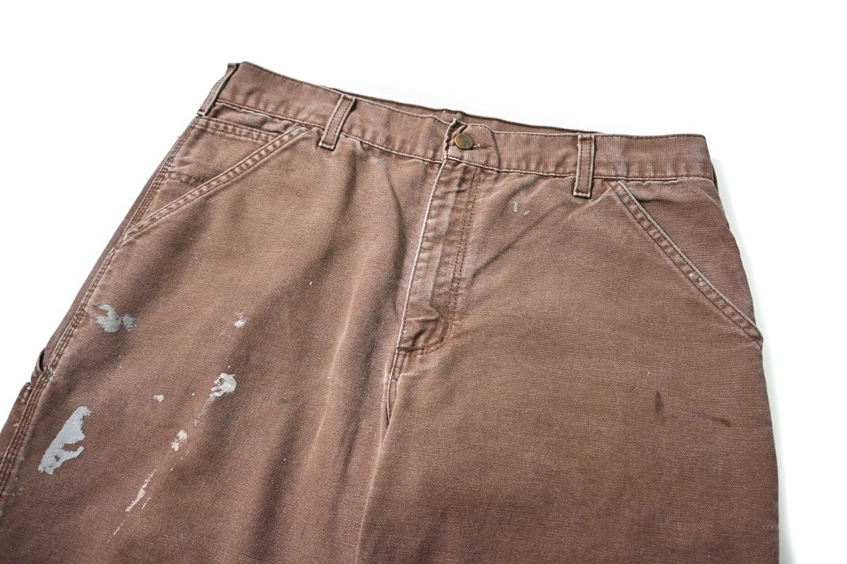 画像2: 02' Used Carhartt Duck Carpenter Pants Chestnut カーハート (2)