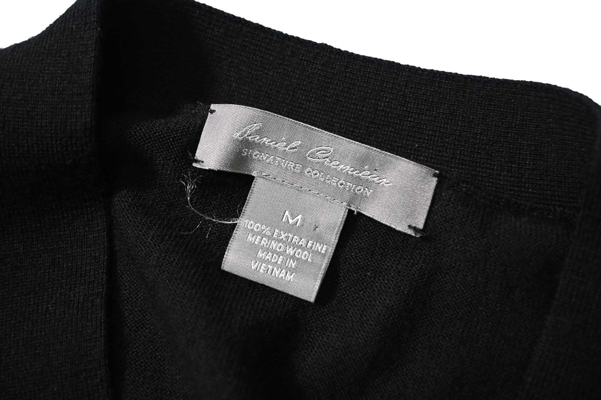 画像4: Used Daniel Cremieux High Gauge Knit Cardigan Black (4)