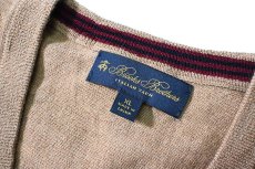 画像4: Used Brooks Brothers Wool High Gauge V-Neck Knit Sweater Camel (4)