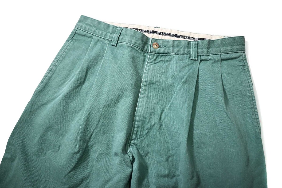 画像2: 90-00s Used Polo Ralph Lauren Hammond Pants Green ラルフローレン (2)