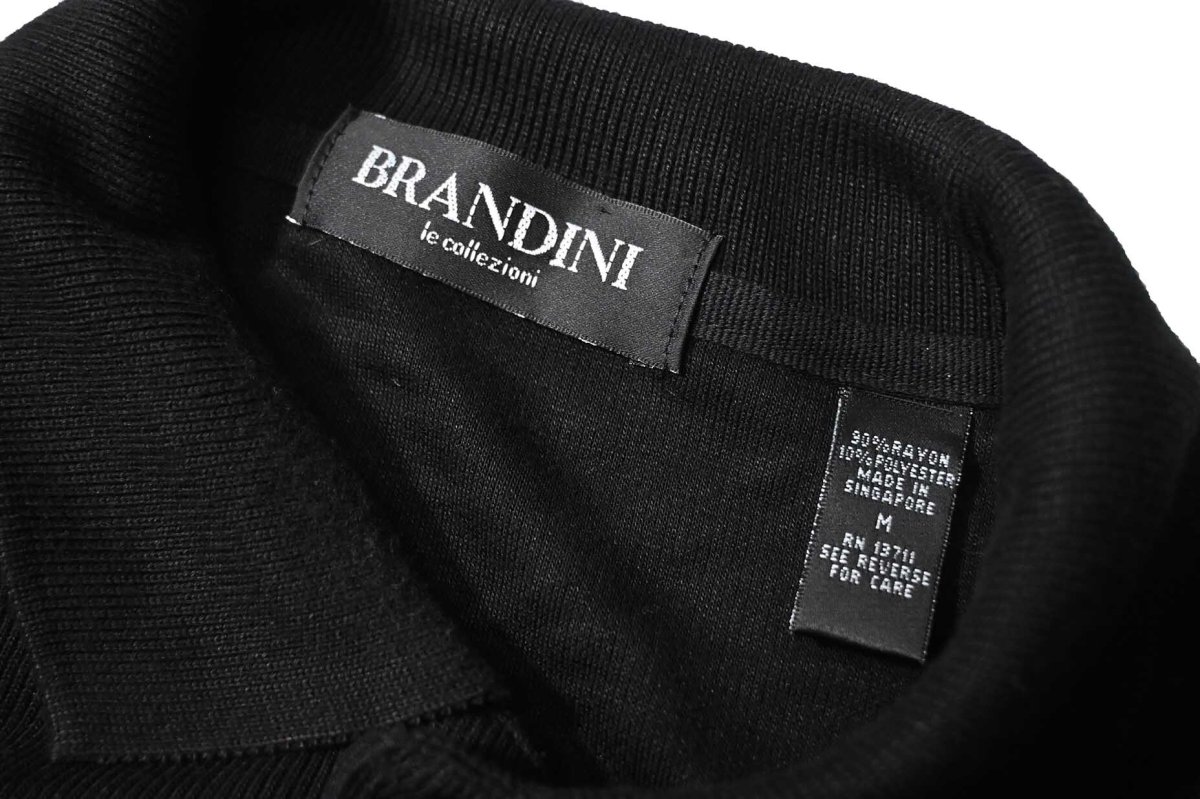 画像4: Used Brandini Rayon High Gauge Knit Polo Black (4)