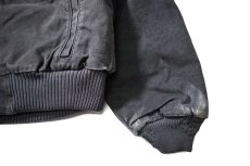 画像4: 07' Used Carhartt Quilted Flannel Lined Duck Bomber Jacket Petrol (4)