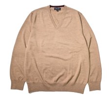 画像1: Used Brooks Brothers Wool High Gauge V-Neck Knit Sweater Camel (1)