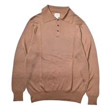 画像1: Used Linea Uomo Rayon High Gauge Knit Polo Camel (1)