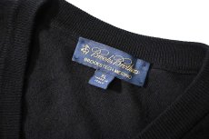 画像4: Used Brooks Brothers Wool High Gauge V-Neck Knit Sweater Black (4)