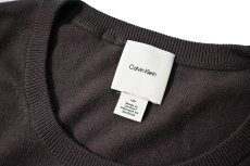 画像4: Used Calvin Klein Wool High Gauge Crew Neck Knit Sweater Maroon (4)