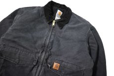 画像3: 07' Used Carhartt Quilted Flannel Lined Duck Bomber Jacket Petrol (3)
