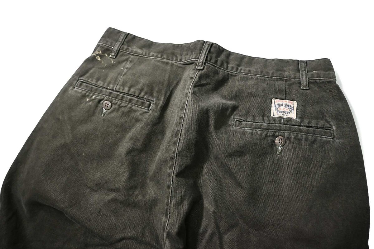 画像5: 90-00s Used Polo Ralph Lauren Pleated Chino Trouser Olive ラルフローレン (5)