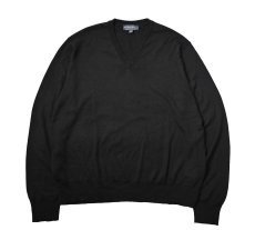 画像1: Used Brooks Brothers Wool High Gauge V-Neck Knit Sweater Black (1)