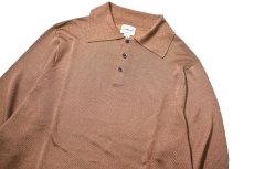 画像2: Used Linea Uomo Rayon High Gauge Knit Polo Camel (2)