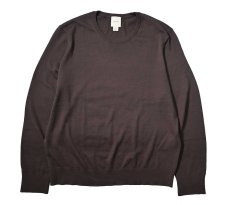 画像1: Used Calvin Klein Wool High Gauge Crew Neck Knit Sweater Maroon (1)