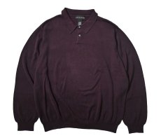 画像1: Used Croft&Barrow Cotton High Gauge Knit Polo Maroon (1)