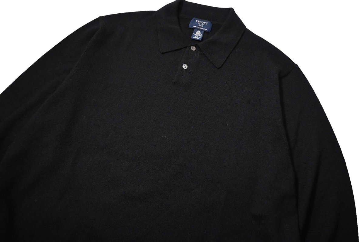 画像2: Used Brooks Brothers High Gauge Knit Polo Black (2)