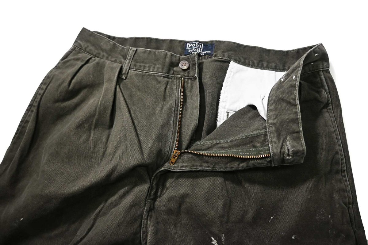 画像6: 90-00s Used Polo Ralph Lauren Pleated Chino Trouser Olive ラルフローレン (6)
