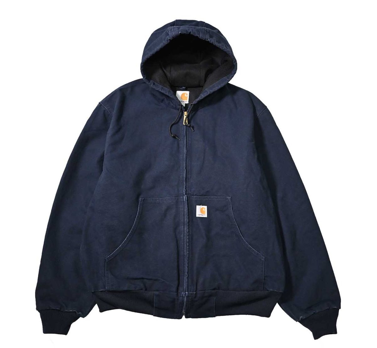 画像1: 17' Used Carhartt Duck Thermal Lined Active Jacket Dark Navy made in USA (1)