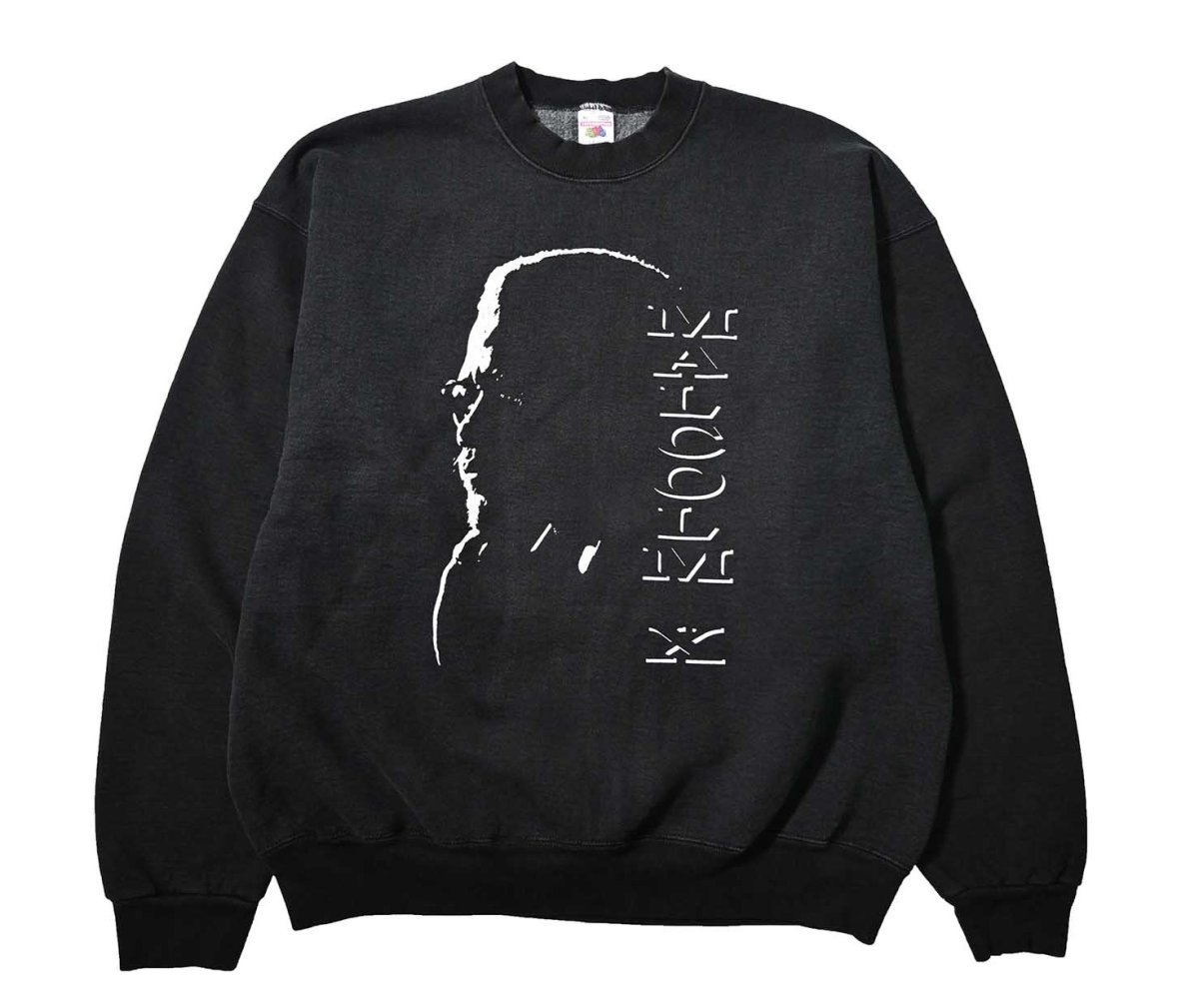 画像1: 90s Used Malcolm X Print Sweat Shirt made in USA (1)