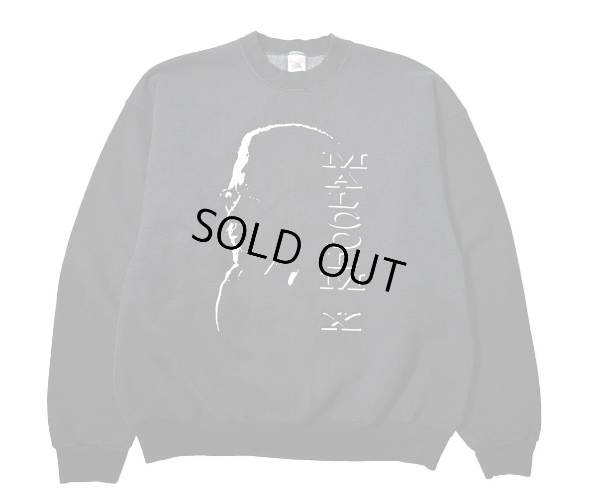 画像1: 90s Used Malcolm X Print Sweat Shirt made in USA (1)