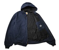 画像5: 17' Used Carhartt Duck Thermal Lined Active Jacket Dark Navy made in USA (5)