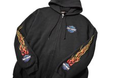 画像2: 00s Used Harley-Davidson Print Zip Sweat Hoodie (2)