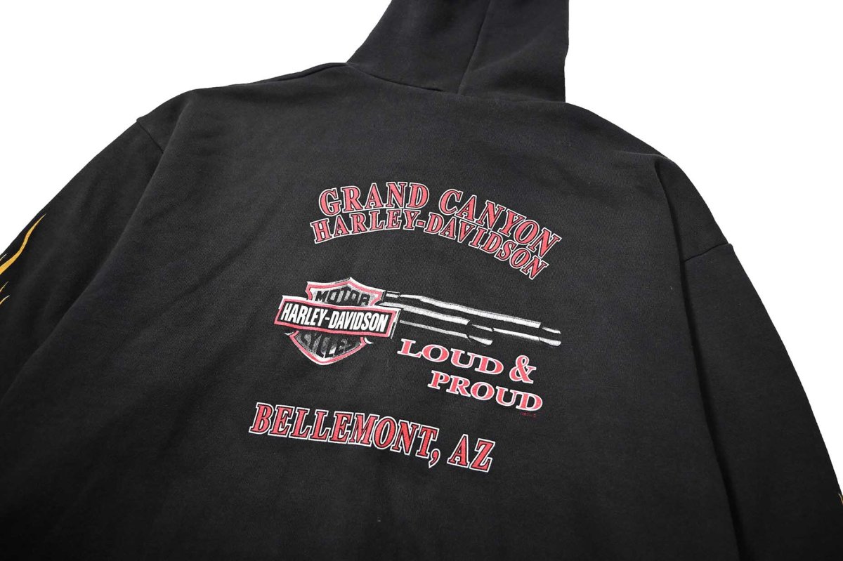 画像6: 00s Used Harley-Davidson Print Zip Sweat Hoodie (6)