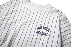 画像2: 90s Used Air Force Academy Stripe Print Sweat Shirt made in USA (2)