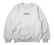 画像1: 80-90s Used USMC Raglan Sleeve Sweat Shirt made in USA (1)