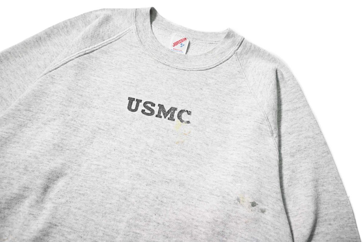 画像2: 80-90s Used USMC Raglan Sleeve Sweat Shirt made in USA (2)