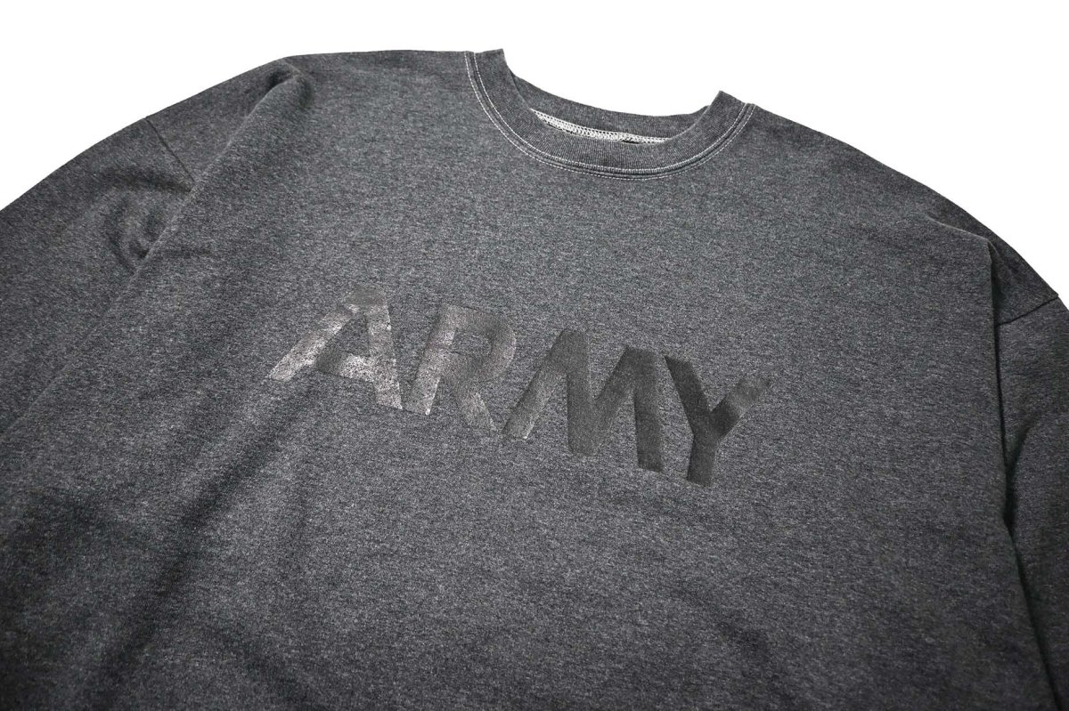画像2: 00s Used Us Army Sweat Shirt Black Over Dye made in USA (2)