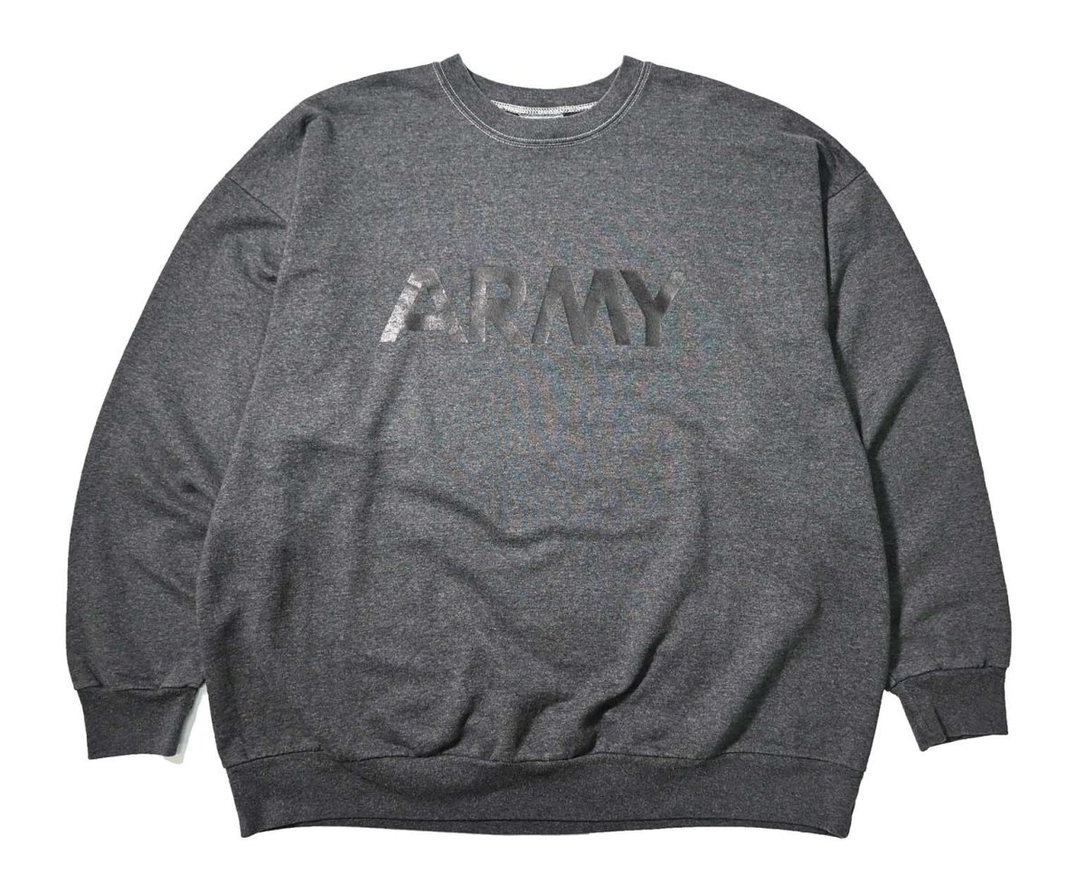 画像1: 00s Used Us Army Sweat Shirt Black Over Dye made in USA (1)