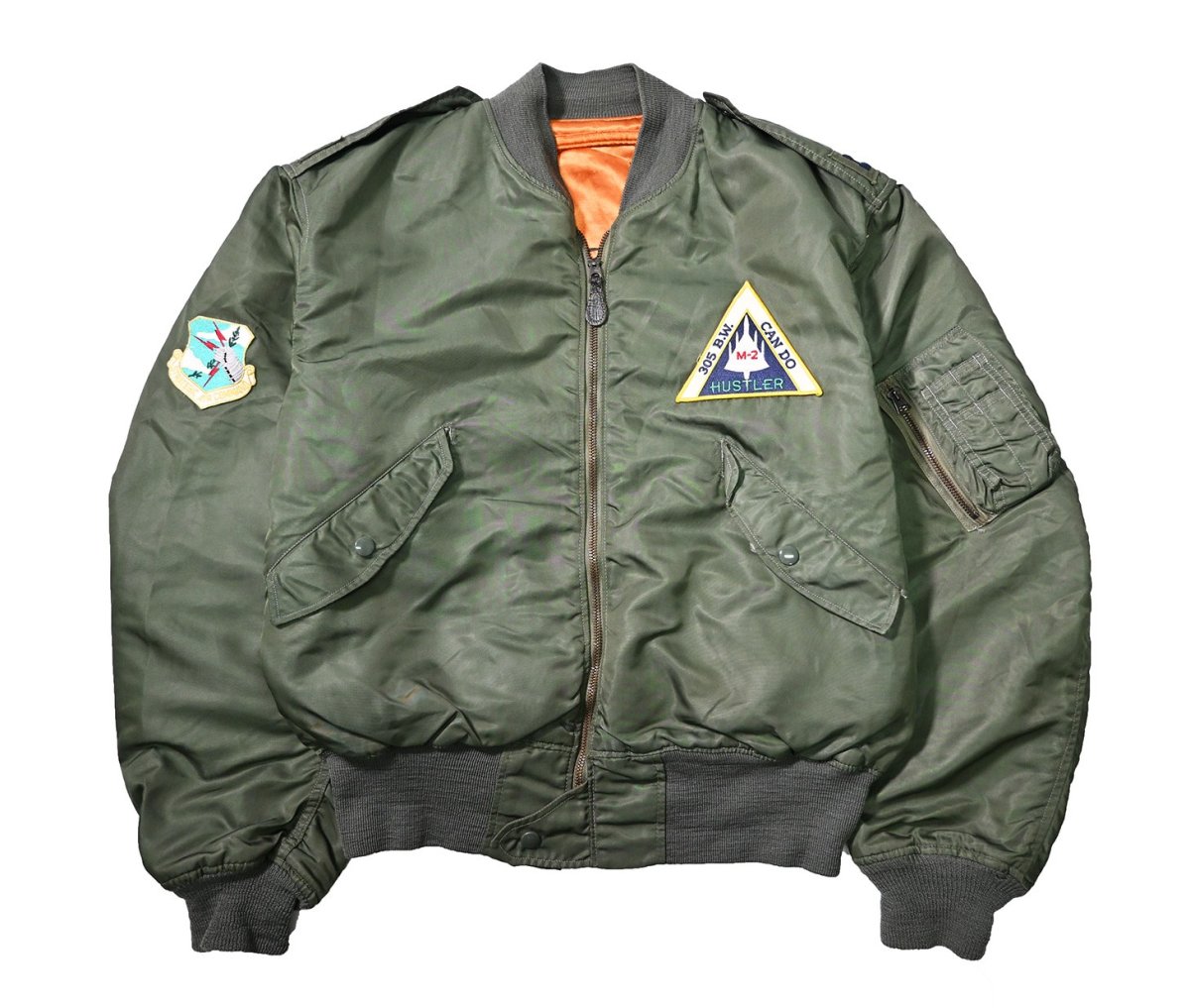 画像1: 60s Used Us Air Force  L2-B Flight Jacket Olive (1)