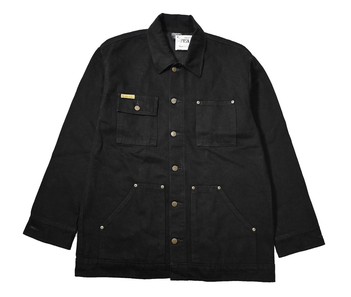 画像1: Prison Blues Denim Yard Coat Rinsed Black プリズンブルース (1)