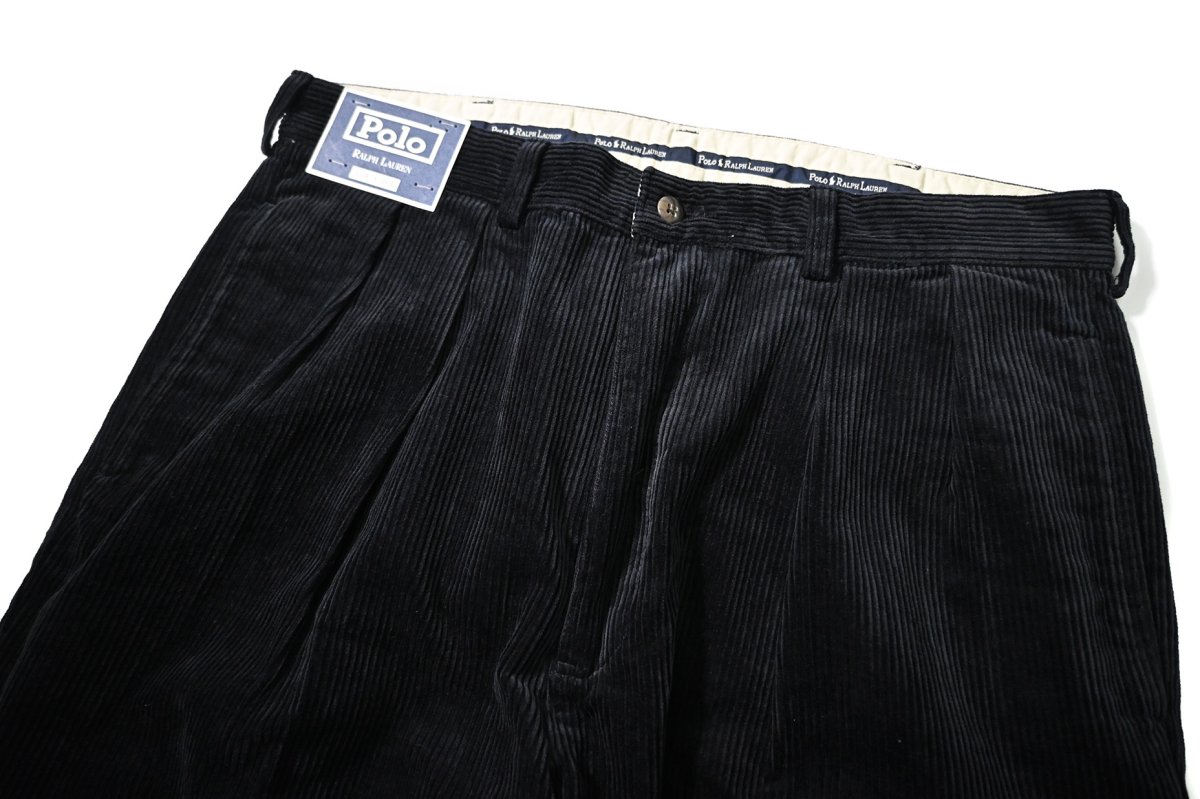 画像2: 90-00s Deadstock Polo Ralph Lauren Corduroy Andrew Pants Dark Navy ラルフローレン (2)
