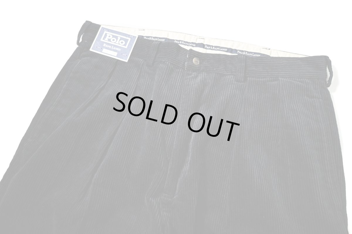 画像2: 90-00s Deadstock Polo Ralph Lauren Corduroy Andrew Pants Dark Navy ラルフローレン (2)