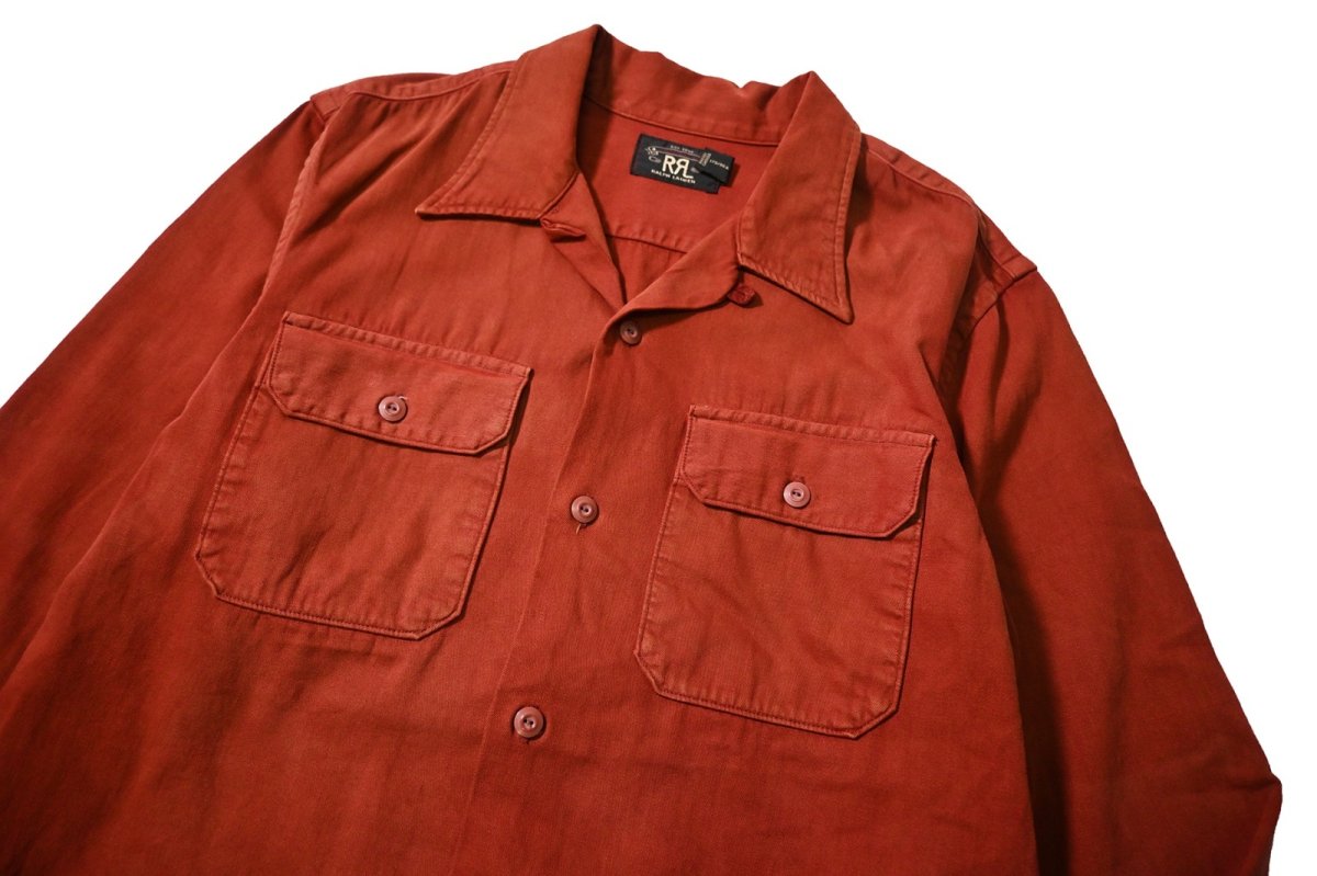 画像2: Used RRL Ralph Lauren Open Collar Shirt (2)
