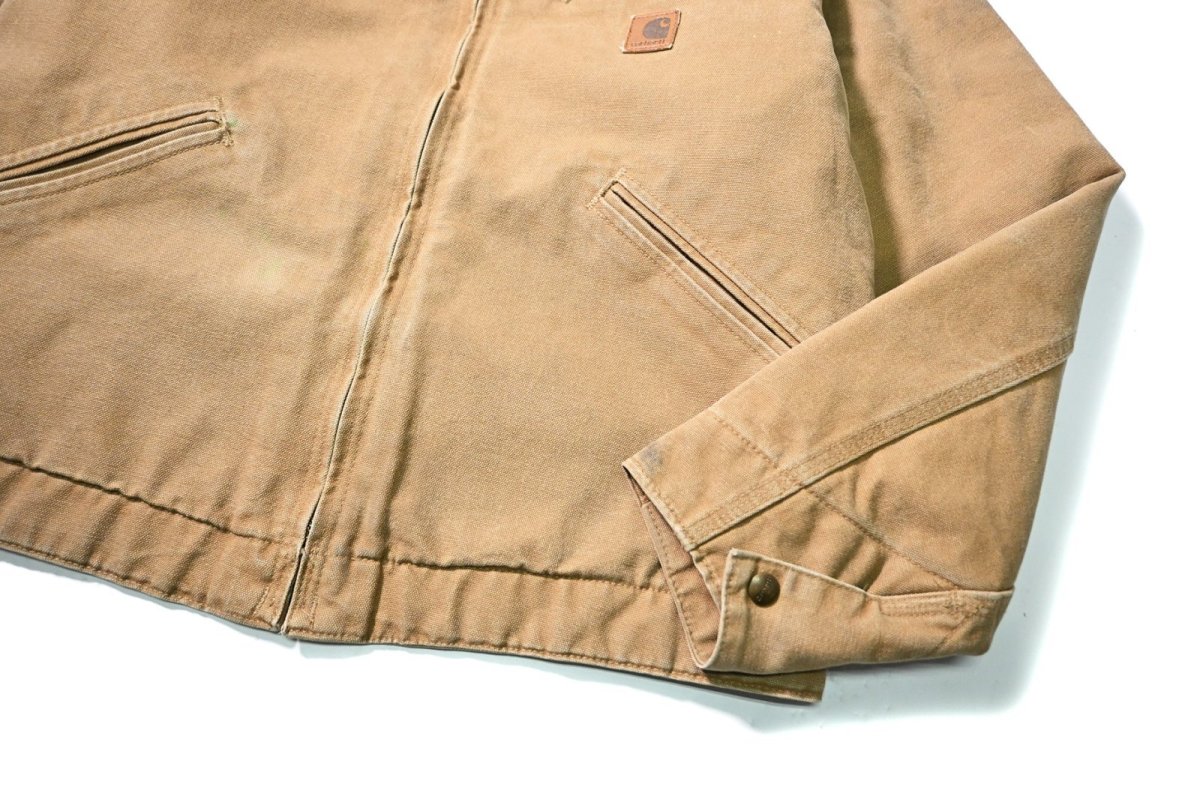 画像4: 09' Used Carhartt Blanket Lined Duck Detroit Jacket Camel (4)