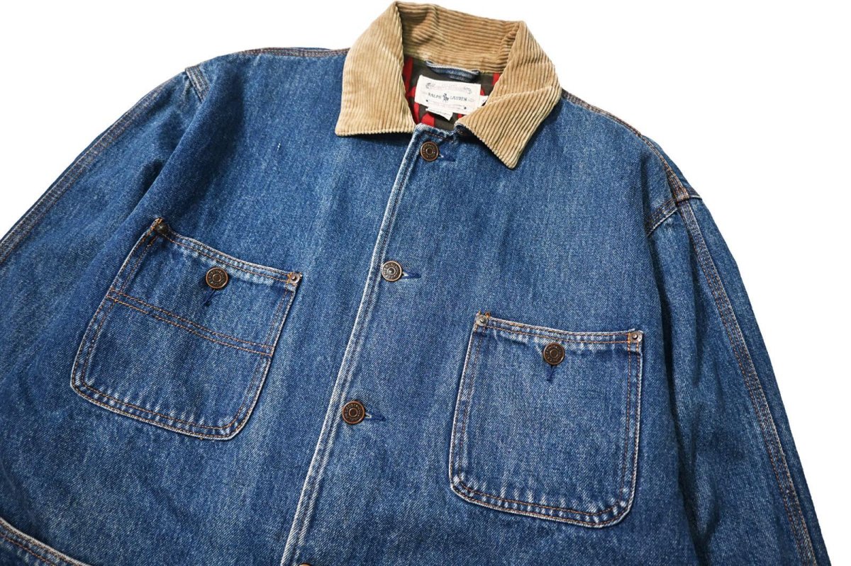 画像3: 90-00s Used Ralph Lauren Denim Chore Coat ラルフローレン (3)