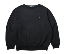 画像1: 90-00s Used Polo Ralph Lauren Sweat Shirt Black (1)