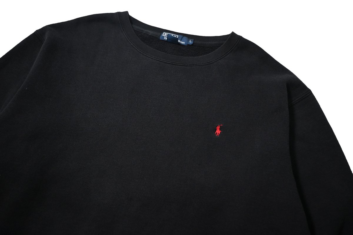 画像2: 90-00s Used Polo Ralph Lauren Sweat Shirt Black (2)