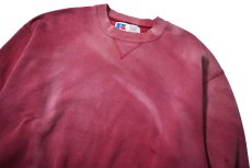 画像2: 90s Used Russell Athletic High Cotton Blank Sweat Shirt Burgundy made in USA (2)